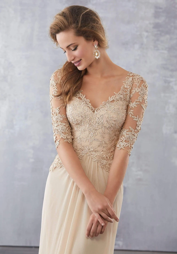 MGNY By Mori Lee - 71729 Embroidered Wide V-neck Sheath Dress Formal Gowns 5 MGNY By Mori Lee - 71729 Embroidered Wide V-neck Sheath Dress Formal Gowns