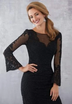 MGNY By Mori Lee - 71735 Embroidered Illusion Bateau Trumpet Dress 10 MGNY By Mori Lee - 71735 Embroidered Illusion Bateau Trumpet Dress