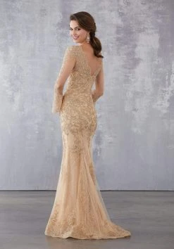 MGNY By Mori Lee - 71735 Embroidered Illusion Bateau Trumpet Dress 12 MGNY By Mori Lee - 71735 Embroidered Illusion Bateau Trumpet Dress