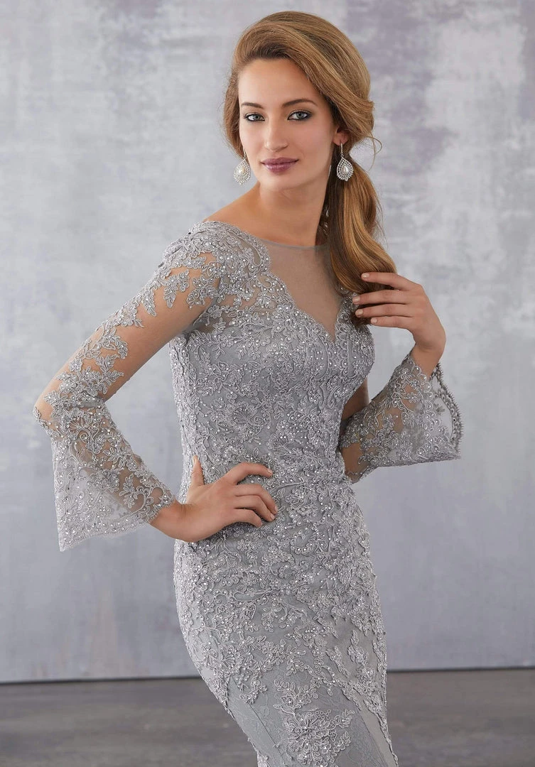 MGNY By Mori Lee - 71735 Embroidered Illusion Bateau Trumpet Dress 9 MGNY By Mori Lee - 71735 Embroidered Illusion Bateau Trumpet Dress