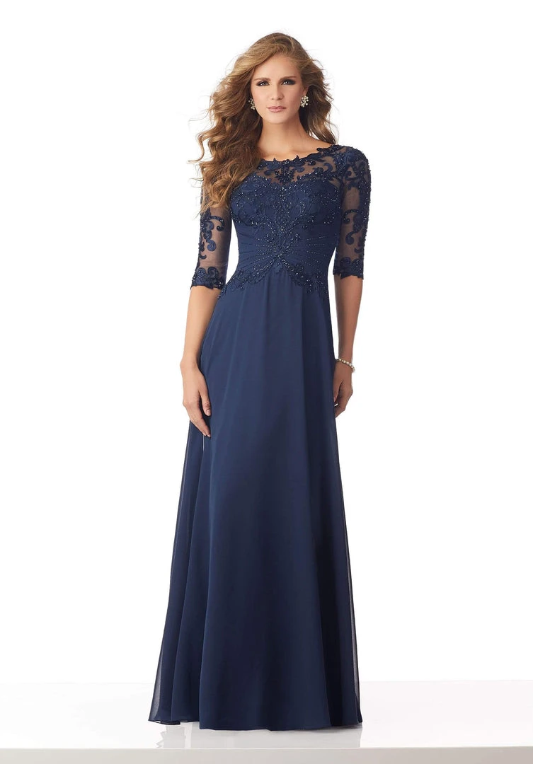 MGNY By Mori Lee - 71812 Beaded Embroidered Bateau Dress 6 MGNY By Mori Lee - 71812 Beaded Embroidered Bateau Dress