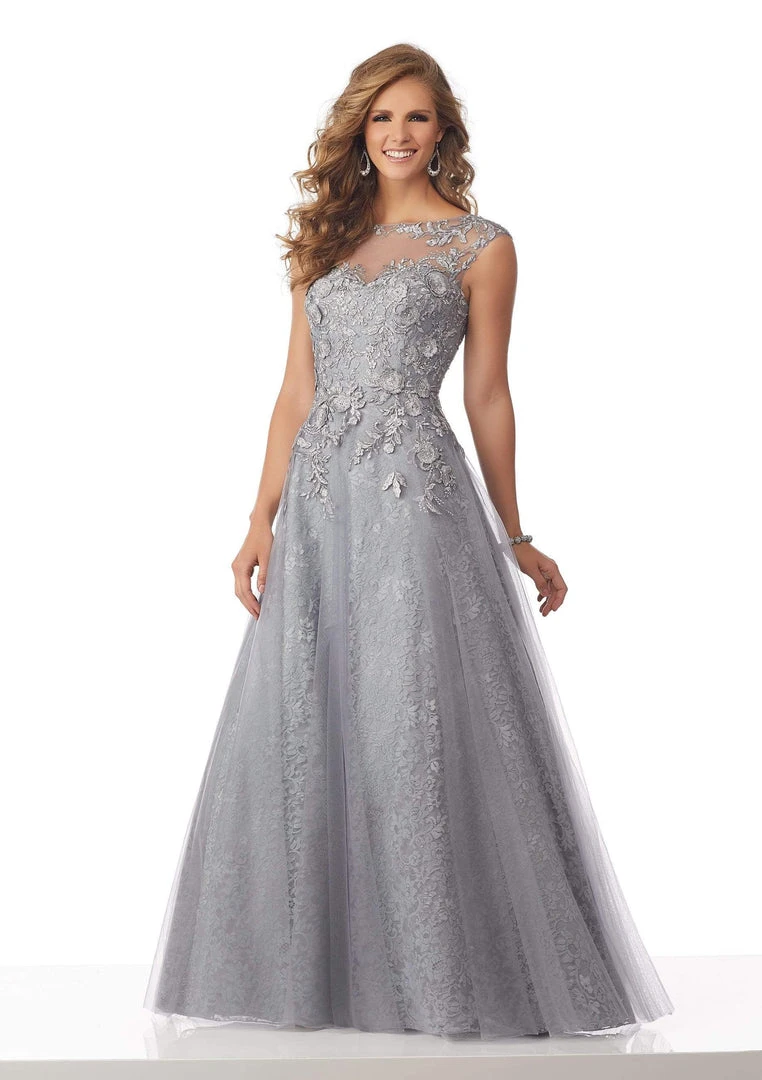 MGNY By Mori Lee - 71833 Floral Embroidered Bateau A-line Gown Formal Gowns 3 MGNY By Mori Lee - 71833 Floral Embroidered Bateau A-line Gown Formal Gowns