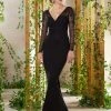 Formal Gowns MGNY By Mori Lee - 71910 Lace Appliqued Long Sleeves Gown