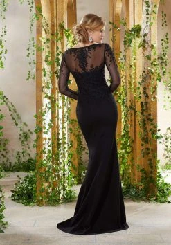 Formal Gowns MGNY By Mori Lee - 71910 Lace Appliqued Long Sleeves Gown 5 Formal Gowns MGNY By Mori Lee - 71910 Lace Appliqued Long Sleeves Gown