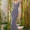 Formal Gowns MGNY By Mori Lee - 71923 Embroidered Pleated Sheath Dress 1 Formal Gowns MGNY By Mori Lee - 71923 Embroidered Pleated Sheath Dress
