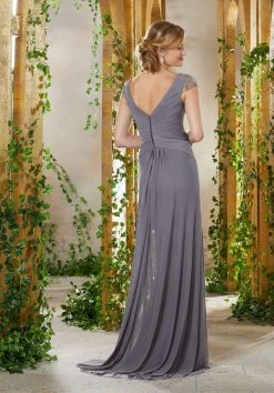 Formal Gowns MGNY By Mori Lee - 71923 Embroidered Pleated Sheath Dress