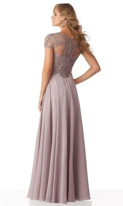 MGNY By Mori Lee - Cap Sleeve Embellished Chiffon Dress 71824SC Formal Gowns