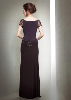 MIGNON - Mesh Ornate Two-Toned Sheath Dress VM1411 Formal Gowns