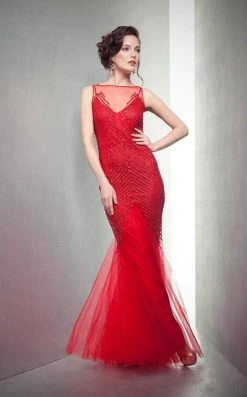 MIGNON - Sequined Illusion Trumpet Gown VM1398