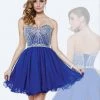 Milano Formals - E1845 Jewel Ornate Strapless Sweetheart Cocktail Dress - 1 Pc. Royal In Size 4 Available Cocktail Dresses