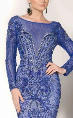 MNM Couture - 10593 Bejeweled Illusion Bateau Trumpet Dress Formal Gowns 9 MNM Couture - 10593 Bejeweled Illusion Bateau Trumpet Dress Formal Gowns