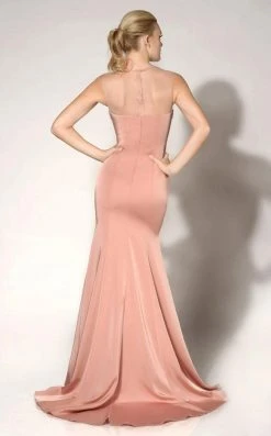 Formal Gowns MNM Couture - 10840 Embellished Illusion Caped Gown