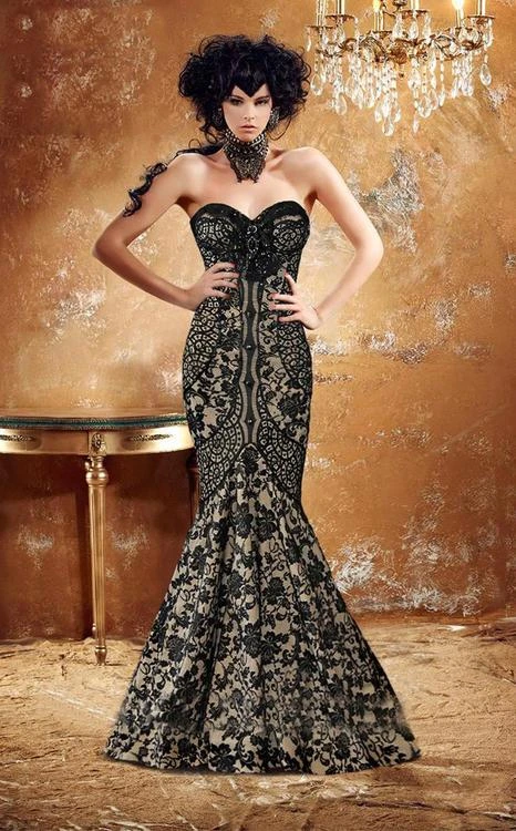 MNM Couture - 2038B Luxurious Lace Sweetheart Mermaid Gown 8 MNM Couture - 2038B Luxurious Lace Sweetheart Mermaid Gown