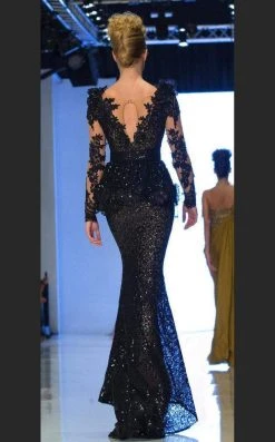 Formal Gowns MNM Couture - 2138 Vine Appliqued Peplum Gown 12 Formal Gowns MNM Couture - 2138 Vine Appliqued Peplum Gown