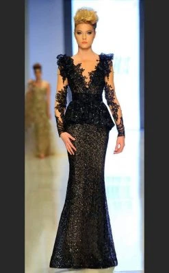 Formal Gowns MNM Couture - 2138 Vine Appliqued Peplum Gown 11 Formal Gowns MNM Couture - 2138 Vine Appliqued Peplum Gown