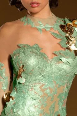 MNM Couture - 2165 Lace Illusion High Trumpet Dress Formal Gowns