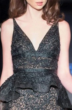 Formal Gowns MNM Couture - 2209 Sleeveless Lace Empire Peplum Long Dress