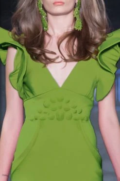 Formal Gowns MNM Couture - 2241 Ruffled V-Neck Trumpet Dress