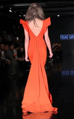 Formal Gowns MNM Couture - 2241 Ruffled V-Neck Trumpet Dress