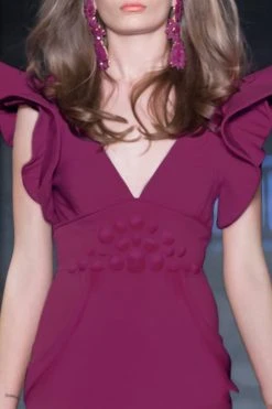 Formal Gowns MNM Couture - 2241 Ruffled V-Neck Trumpet Dress