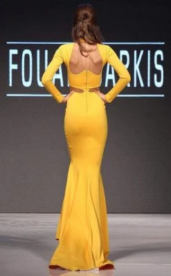 MNM Couture - 2272 Long Sleeved High Neck Trumpet Dress 8 MNM Couture - 2272 Long Sleeved High Neck Trumpet Dress