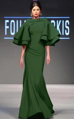 MNM Couture - 2284 Dramatic High Collared V-Back Mermaid Gown Formal Gowns 10 MNM Couture - 2284 Dramatic High Collared V-Back Mermaid Gown Formal Gowns