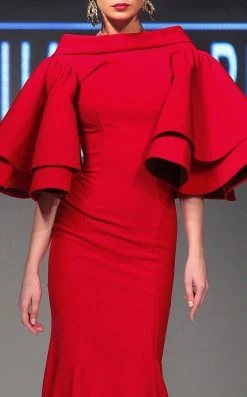 MNM Couture - 2284 Dramatic High Collared V-Back Mermaid Gown Formal Gowns 13 MNM Couture - 2284 Dramatic High Collared V-Back Mermaid Gown Formal Gowns