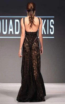 MNM Couture - 2289 V-Neck Mesh And Lace Evening Dress Formal Gowns 9 MNM Couture - 2289 V-Neck Mesh And Lace Evening Dress Formal Gowns