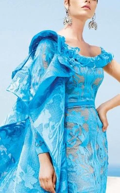 MNM Couture - 2341 Laced Bateau Neck Sheath Dress