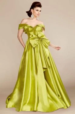 MNM Couture - 2343 Fabulous Off Shoulder Bow Accent Ballgown