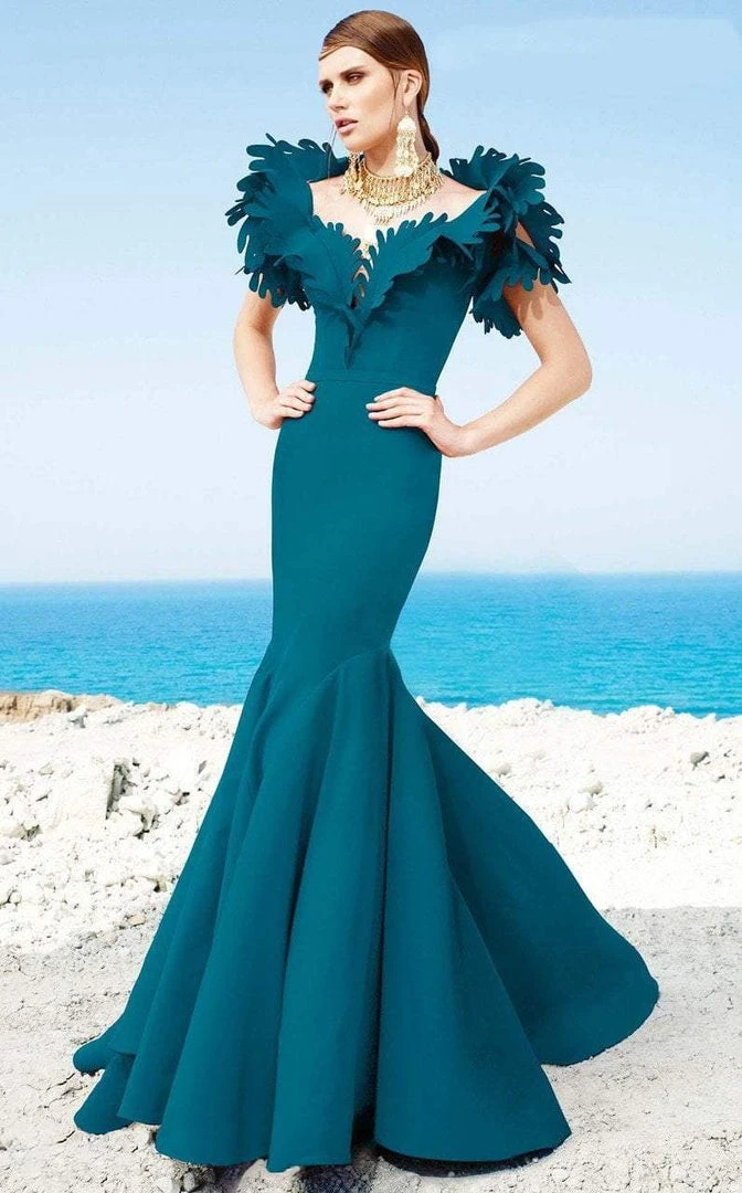 MNM Couture - 2346 Lavish Leaves Ruffled Mermaid Gown 5 MNM Couture - 2346 Lavish Leaves Ruffled Mermaid Gown