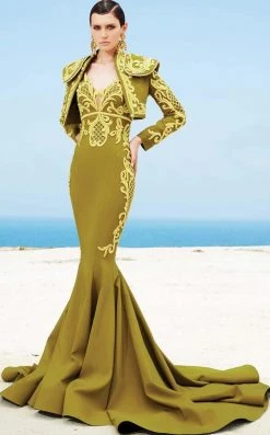 MNM Couture - 2348 Embroidered Mermaid Dress With Bolero