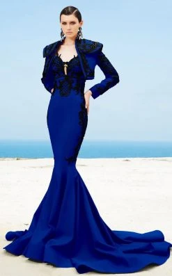 MNM Couture - 2348 Embroidered Mermaid Dress With Bolero 9 MNM Couture - 2348 Embroidered Mermaid Dress With Bolero