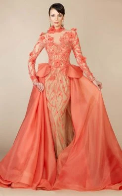 Formal Gowns MNM Couture - 2358 Embroidered Illusion High Neck A-Line Dress 9 Formal Gowns MNM Couture - 2358 Embroidered Illusion High Neck A-Line Dress