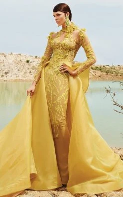 Formal Gowns MNM Couture - 2358 Embroidered Illusion High Neck A-Line Dress 10 Formal Gowns MNM Couture - 2358 Embroidered Illusion High Neck A-Line Dress