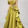 Formal Gowns MNM Couture - 2370 Ruffled Cascade Off Shoulder Gown