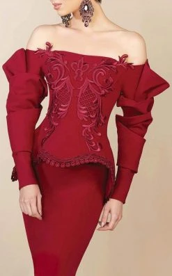 MNM Couture - 2408 Ruffled Long Sleeve Mermaid Gown 7 MNM Couture - 2408 Ruffled Long Sleeve Mermaid Gown