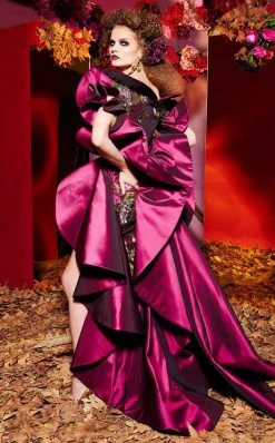 MNM Couture - 2424 Ruffled Off-Shoulder High Low A-line Dress 6 MNM Couture - 2424 Ruffled Off-Shoulder High Low A-line Dress