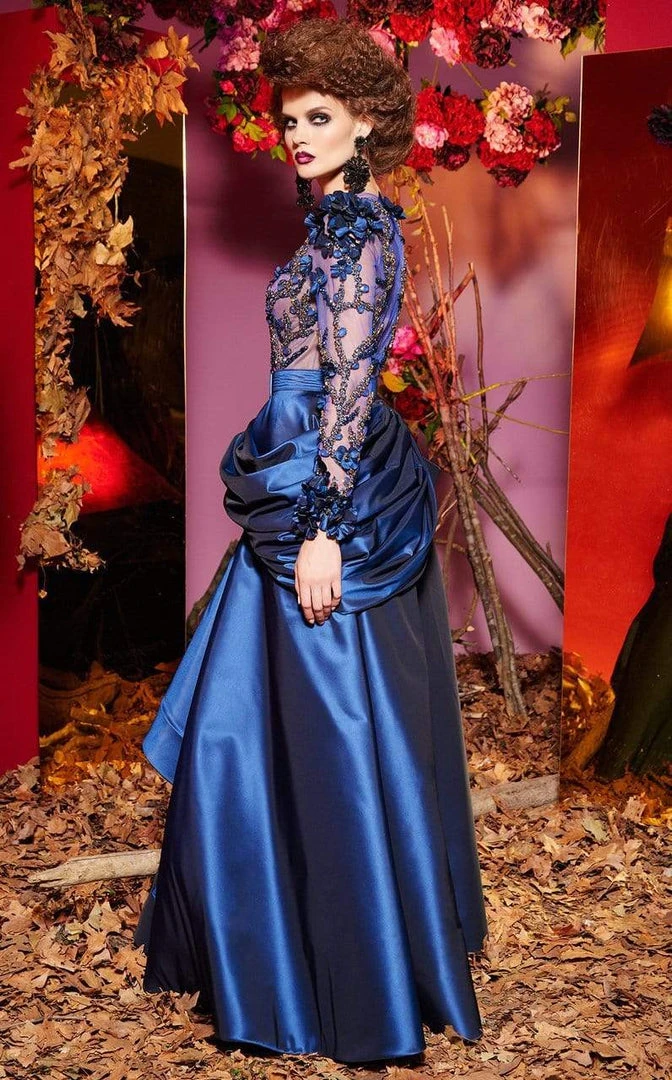 MNM Couture - 2431 Bedazzled Sheer Jewel A-line Gown 4 MNM Couture - 2431 Bedazzled Sheer Jewel A-line Gown