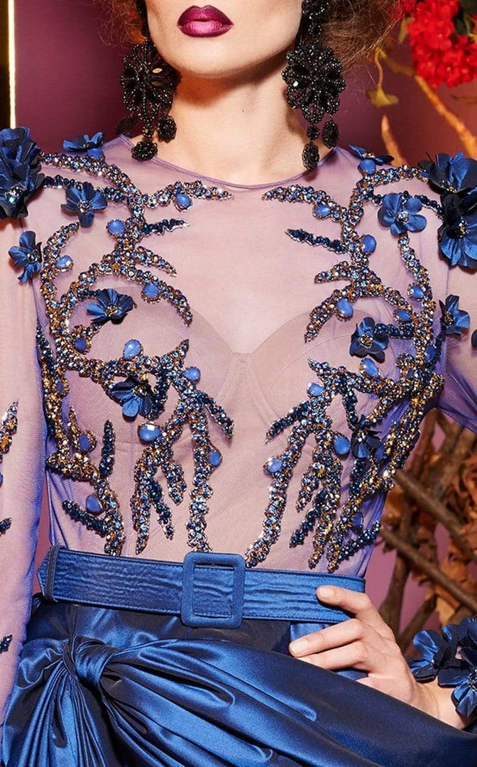 MNM Couture - 2431 Bedazzled Sheer Jewel A-line Gown 5 MNM Couture - 2431 Bedazzled Sheer Jewel A-line Gown