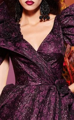 Formal Gowns MNM Couture - 2438 Floral Applique Puff Sleeve Ballgown 7 Formal Gowns MNM Couture - 2438 Floral Applique Puff Sleeve Ballgown