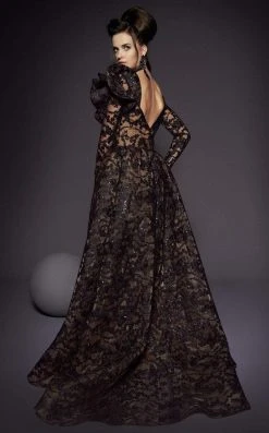 Formal Gowns MNM Couture - 2441 Embellished Illusion Bateau Dress With Overskirt