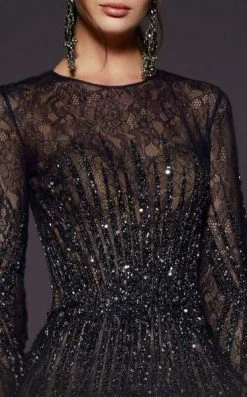 MNM COUTURE - 2449 Embellished Lace Long Sleeve Ballgown 7 MNM COUTURE - 2449 Embellished Lace Long Sleeve Ballgown