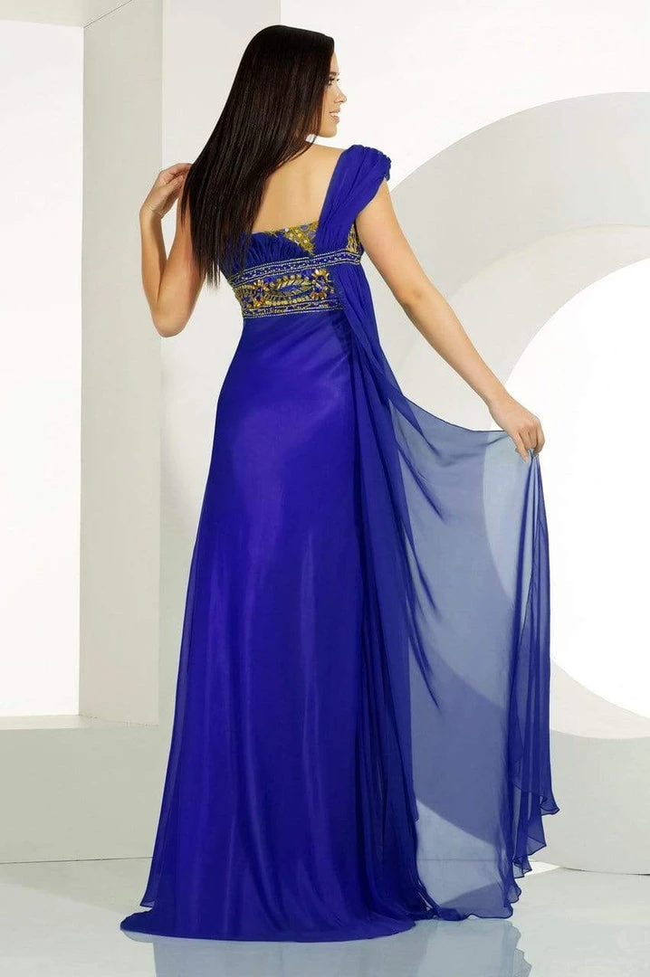 Formal Gowns MNM Couture - 5699 One Shoulder Draped Long Gown 5 Formal Gowns MNM Couture - 5699 One Shoulder Draped Long Gown