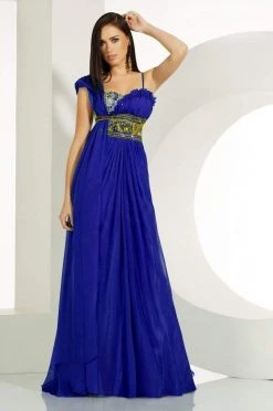 Formal Gowns MNM Couture - 5699 One Shoulder Draped Long Gown
