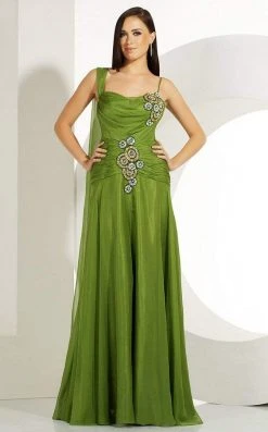 MNM Couture - 5824 Jewel Appliqued Ruched Chiffon Gown