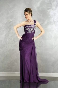 MNM Couture - 5977 Bejeweled One Shoulder Dress