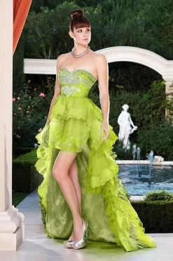 Formal Gowns MNM Couture - 6462 Strapless Minidress With Spectacular Back Drape