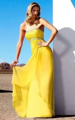 MNM Couture - 7310 Bejeweled Straight Sheath Dress Formal Gowns