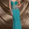 Formal Gowns MNM Couture - 9453 Illusion Ornate Lace Gown 2 Formal Gowns MNM Couture - 9453 Illusion Ornate Lace Gown